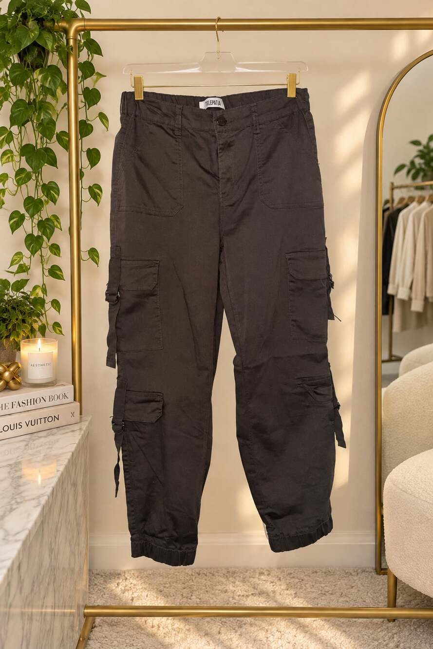 Telepatia Cargo Pants Size 9/29 Dark Grey Jogger